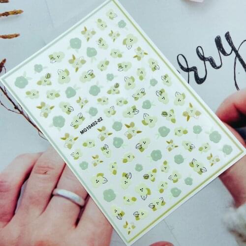 Fashion New Arrival Hot Selling Japanese Style Nail Stickers Spring Flowers Back Glue Adhesive Dry Nail Decals Nail Art Manicure