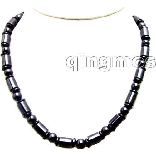 SALE Big 8mm cylinder Shape Black natural Hematite 18" Mans necklace with magnet clasp -nec5732 Wholesale/retail Free ship