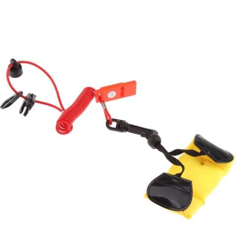 Engine Kill Stop Switch with Lanyard Accessories Coil Spiral Stretch Survival Whistle Travel Kits for Yachts