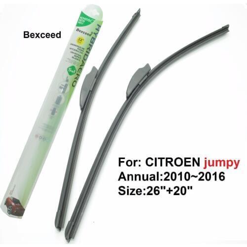 Bexceed of Car windshield flat wiper blade for CITROEN jumpy. 1 Pair(26"+20") 2010~2016
