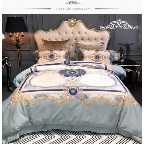 Luxury Royal Palace Bed Linen Cotton Digital Printing Bedding Set King Queen Size Double Bedclothes Comforter Cover Sheet