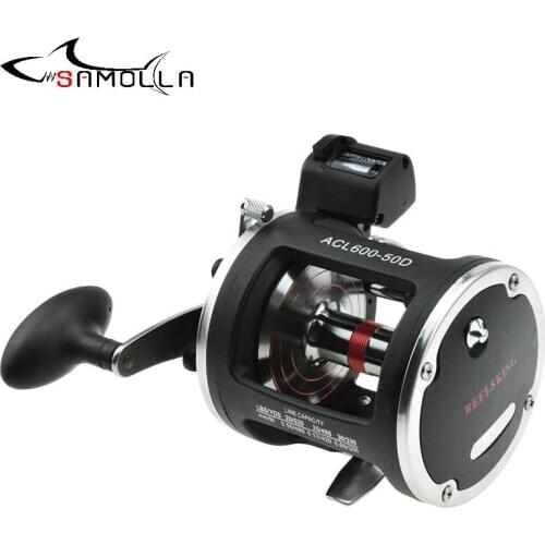 Jigging Reel Trolling Fishing Reel 12BB Bearings 3.8:1/5.2:1 Drag 30kg Freshwater/Saltwater Line Counter Drum Bait Casting Reels