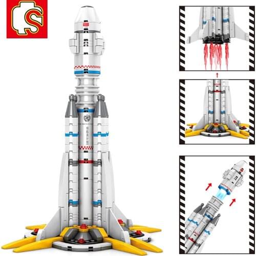 Sembo City Carrier Launch Vehicle Astronaut The Wandering Earth Sets Building Blocks Educational Toys Technical Classic