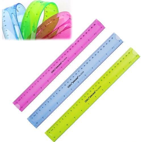 JIGUOOR 12" 30cm Super Flexible Ruler Rule Measuring Tool Stationery for Office School Color Randomly
