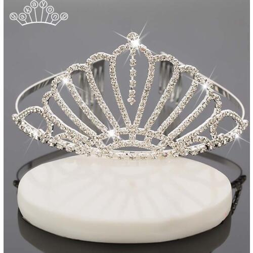 Women Princess Crown Headband Crystal Rhinestone Tiara And Crowns Hair Wear Jewelry Bridal Wedding Hair Accessories Wedding