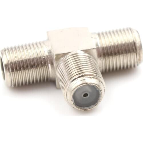 TV Aerial Freeview Virgin Media Silver Socket T Thread F Splitter Adaptor Cable