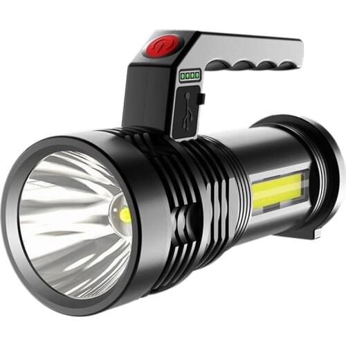 Outdoor Flashlight Multi-Modes USB Led+Cob Torch Lamp With Side Light For Camping Hiking Fishing