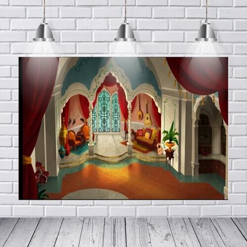 Background Photography Avalor Elena Palace Bedroom Suite House Guitar Curtain Arch Custom Photo Studio Backdrop Background Vinyl