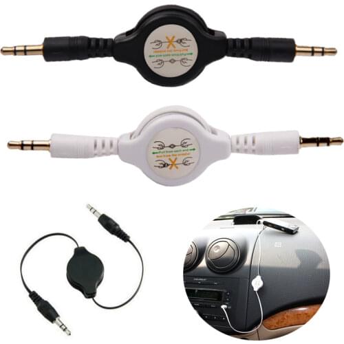 80CM 3.5mm Retractable Earphone Jack Aux Audio Cable For Car Iphone Samsung Phone GPS MP3 MP4 Music Headphone Stereo Speaker
