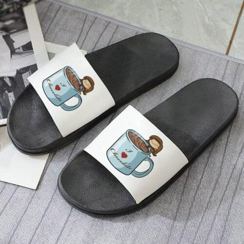 Women shoes Cartoon Slippers Bathroom Flip Flops Women Summer Slippers Coffee Cup Printed Home Indoor Slipper Fashion New Shoes