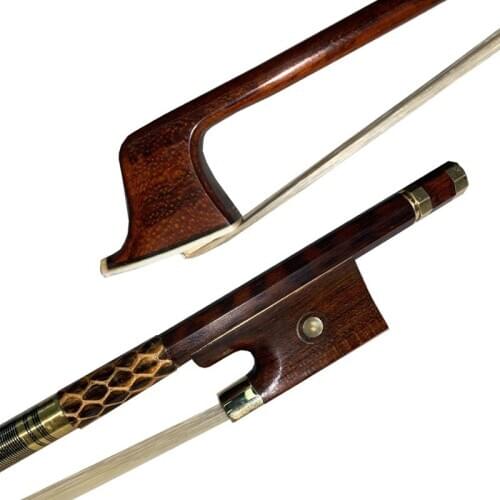 1 Pc High Quality Professional Snake Wood 4/4 Violin Bow Round & Straight Stick Snake Wood Frog Mongolia Horsetail