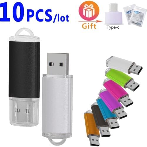 10pcs/lot USB Flash Drives 128 gb Metal usb flash disk pendrive flash memory stick 32GB/8GB/4GB/16GB/128GB USB2.0 Free Logo