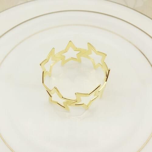 10/PCS new metal five-pointed star napkin ring, high-end hotel restaurant napkin ring, jewelry