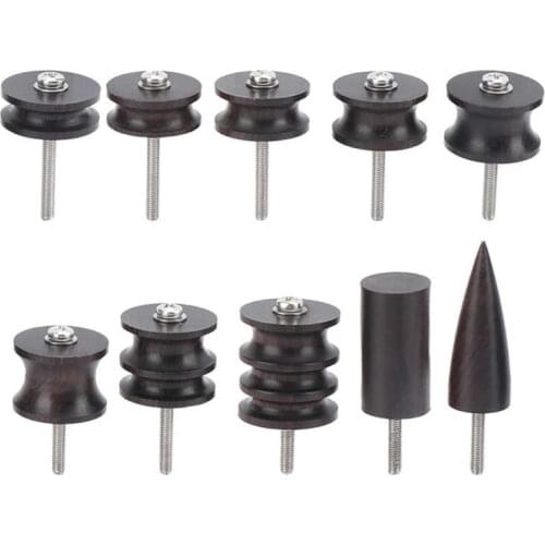 10Pcs Leather Burnisher Pack Wooden Burnishing Tool Electric Slicker Tip Polished Edge Black