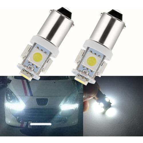 2Pcs Lot DC 12V Car Brake Led Wedge Lamp Car Clearance Signal Light Ba9s 5Smd 5050 T4W Marker Auto Multi-Colors Tower Tail Bulb
