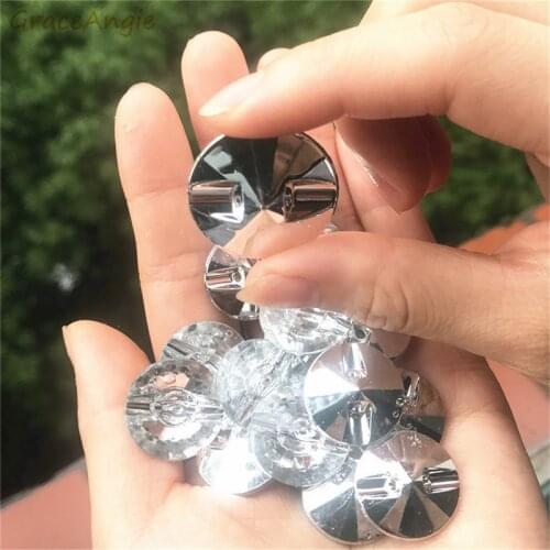20pcs Crystal Button For Cloth Flatback Cabochon Sofa Jewelry Decoration Crafts Embellishments For Brooch Pins Scrapbooking Diy