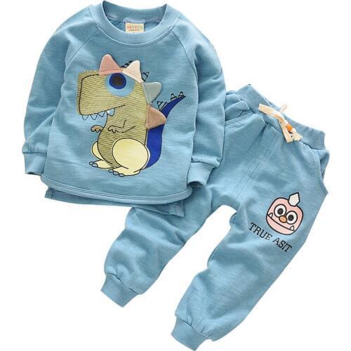 2016 new Autumn Korean Long sleeve Cartoon boys clothing sets cotton boys clothes 2pcs children clothes 1-4 year