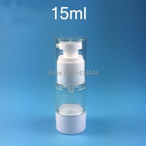 30 pieces/lot) 15ml Airless bottle Empty Vacuum Bottle Airless Pump Bottle with Lotion Pump