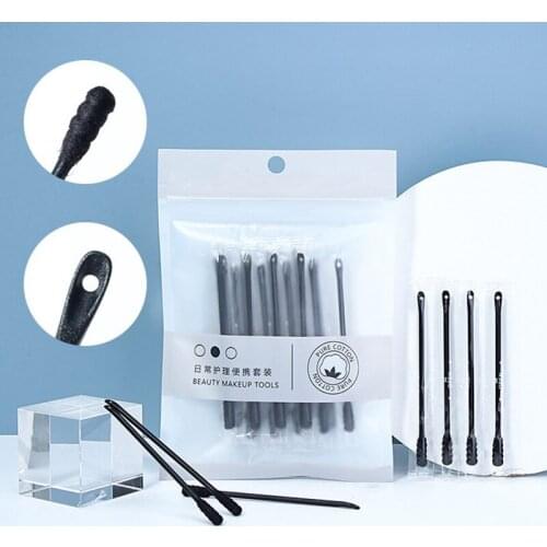 30pcs Multi-function Cotton Swab Wood Sticks Soft Acne Squeezing Blackhead Cotton Swabs About 7.3*8cm