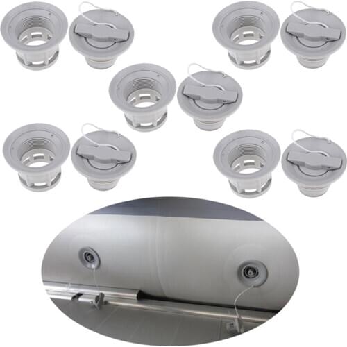 4Pcs 6 Holes Kayak Dinghy Inflatable Boat Screw Recessed Seal Air Valve With Cap