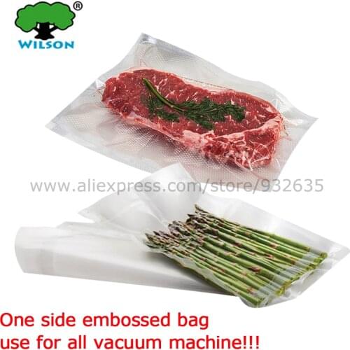 5.1mils tickness15x20cm (6''x7.9'') 100 pcs FoodVacBags Food Storage Vacuum One Side Embossed Vacuum bags Free Shipping