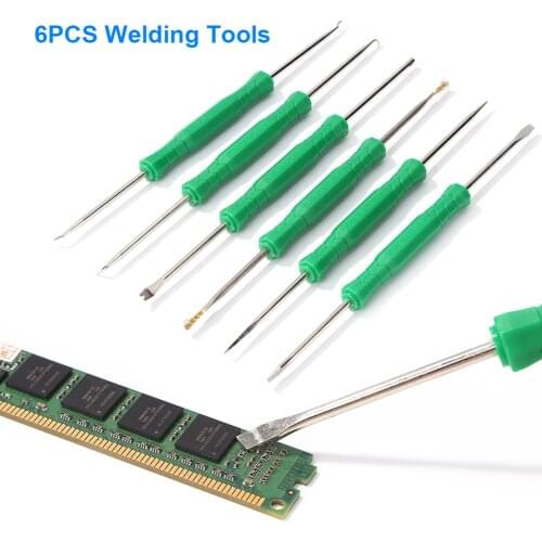 6pcs PCB Soldering Welding Repair Kit Circuit Board Desoldering Aid Tool Set Desoldering Auxiliary Aid Cleaning Tool Set