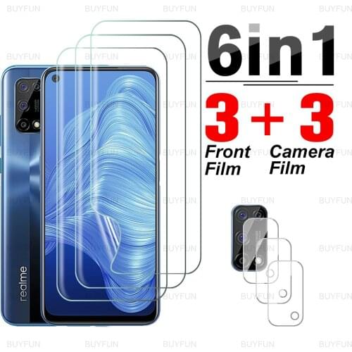 6in1 Camera Lens Safety Film For Realme 7 5G front full cover hydrogel film for realme realmi 8 7 pro realmi gt neo narzo 30A