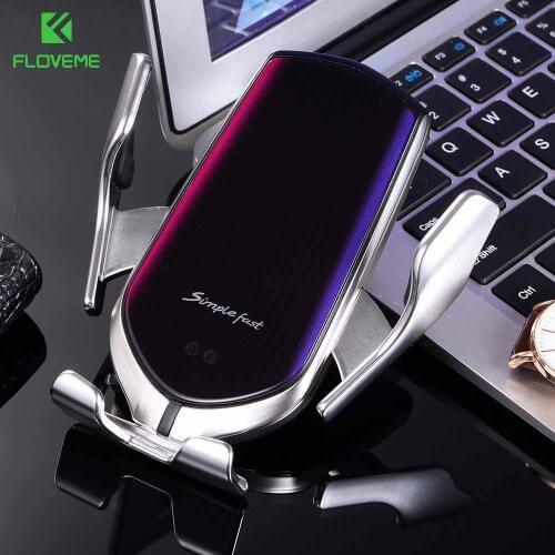 FLOVEME Gravity Car Phone Holder Wireless Charger Air Outlet Mount Phone Holder In Car QI Wireless Charger For iPhone 11 8 12