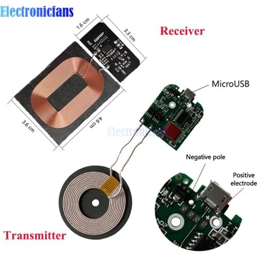 Type-C Micro-USB Fast Charge Wireless Charger Transmitter 5W 10W 15W PCBA Circuit Board Coil Receiver Charger Module DC5V 9V 12V