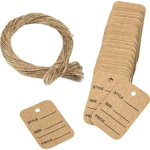 100-Pack Kraft Paper Tags, Price Tags, Clothes Size Tags Coupon Tags Making Tag White Store Tags Clothing Tags