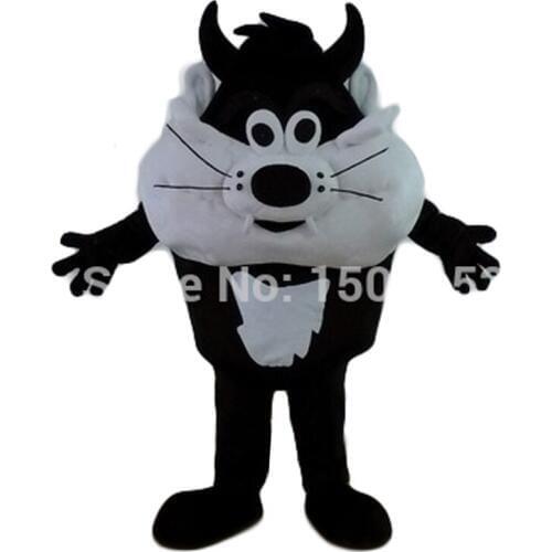 Big beard white and black cat mascot costumes