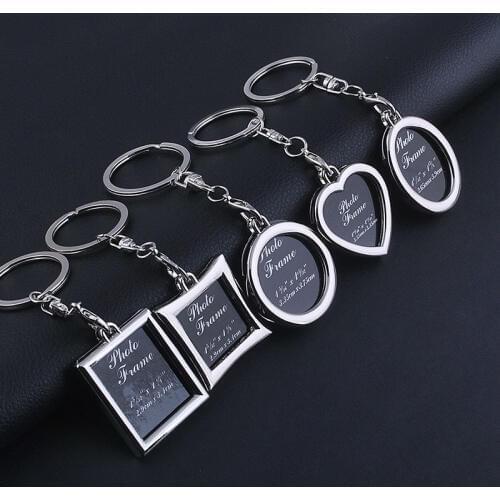 1pcs blank Photo Frame Key Chain Gift Car Keyrings Pendants Metal Jewlery Keychains for Men And Women