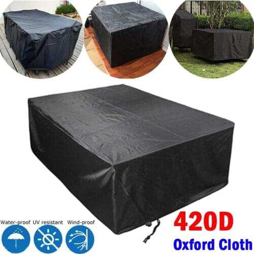 420D Oxford Fabric Furniture Covers Anti-UV Outdoor Sofa Table Chair Dust Proof Cover Garden Patio Waterproof Furniture Cover