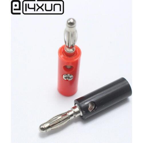 EClyxun 10pcs/lot 4mm Nickel Plated Banana plug banana Connector Plugs For Audio Video Speaker