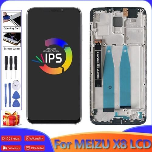 6.2" AAA+++ Screen For Meizu X8 LCD Display Touch Screen Digitizer With Frame Replacement For Meizu X8 X 8 Display M852H M852Q