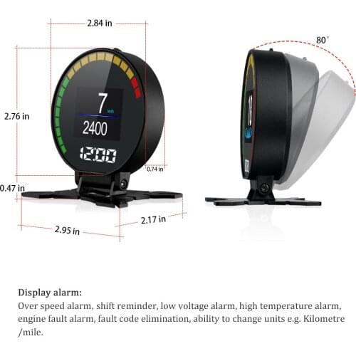 X60 OBD Meter OBD2 HUD Head Up Display Digital Auto Voltage Temperature Gauge Speed Meter Display Overspeed Warning