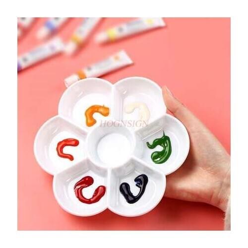 Painting gouache box Plum blossom shaped palette for acrylic painter acrylic painting watercolor paint anti-ceramic