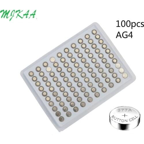 MJKAA 500PCS AG4 377A 377 LR626 SR626SW SR66 LR66 button cell Watch Coin Battery