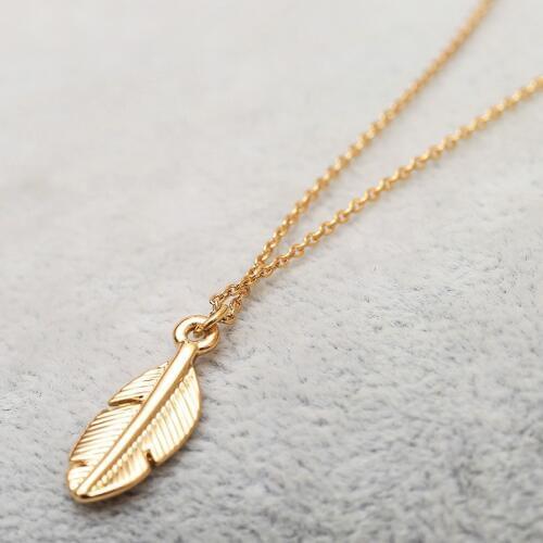 Fashion Jewelry Leaf Necklace New Sliver Gold Necklaces for Classic girl Stainless steel Pendants