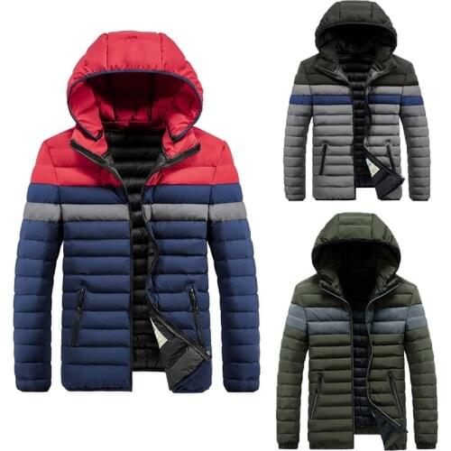 New Autumn Winter Warm Thick Men Parka Casual Stand Collar Light Jacket Coat Portable Outwear Windproof Patchwork Padded Jacket