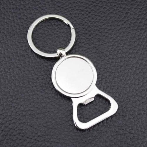 50 pcs/Lot Bottle Opener Round Keyrings Alloy fit for 25mm Glass Cabochon Sticker DIY Keychain