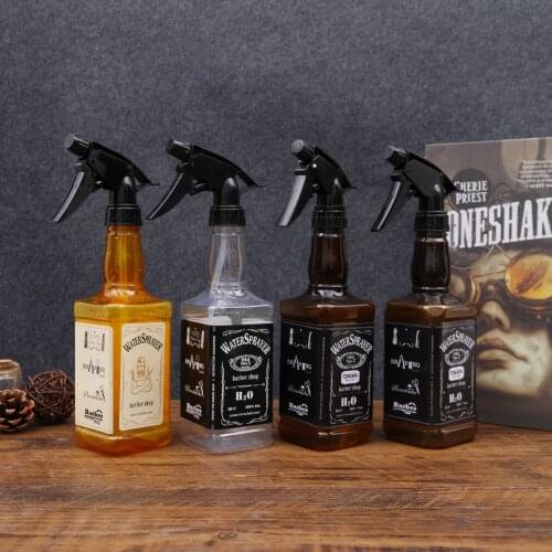 400ML hair spray bottle hair salon hairdressing tool water sprayer retro whisky oil head watering pot fine mist plastic bottle