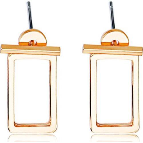 RONGQING 1Pair Square Stud Earrings Zinc Alloy
