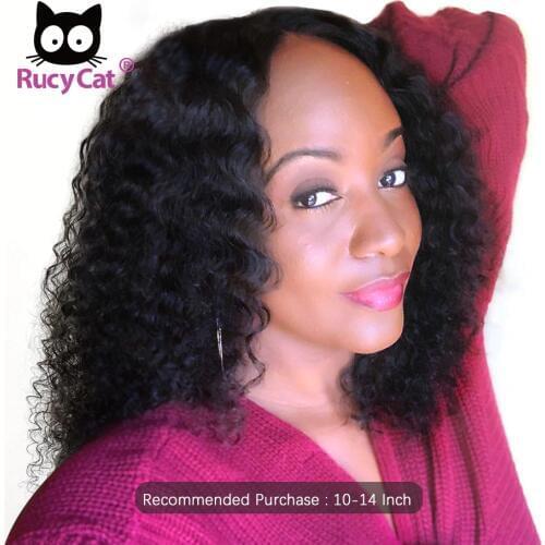 Rucycat Brazilian Lace Front Human Hair Wigs With Preplucked Hairline Curly Lace Front Bob Wigs With Bady Hair For Black Women