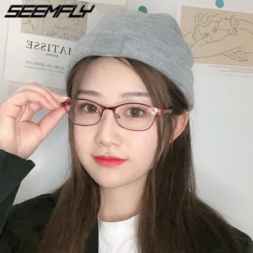 Seemfly -1.0 -1.5 -2.0 -2.5 -3.0 -3.5 Finished Myopia Glasses Anti Blue Light Women Men Square Frame Shortsighted Eyeglasses New