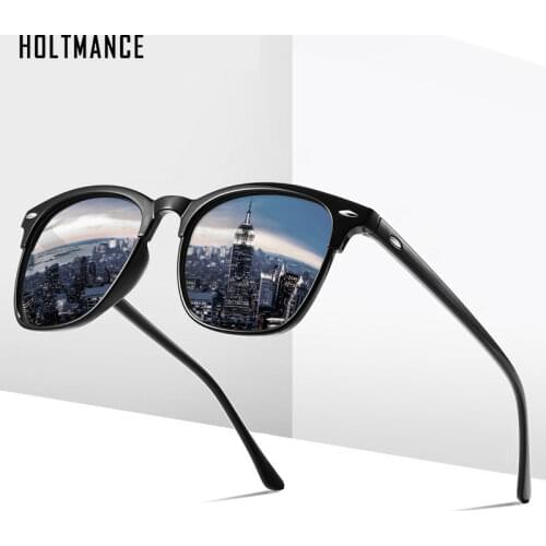 HOLTMANCE Square Mens Sunglasses Polarized Fashionable Anti-glare Driving Shades Women Luxury Brand Designer Oculos UV400