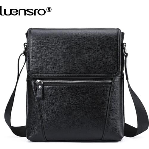Mens Shoulder Bag Men Genuine Leather Messenger Bags High Quality Male Black Crossbody Bags for Men Bag Leather Man Handbags