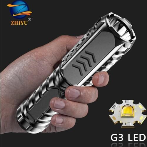 USB Rechargeable Portable Torch LED Flashlight with Power Bank Built-in 1200mAh Lithium Battery Waterproof Camping Light