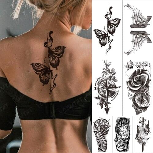 Waterproof Temporary Sleeve Arm tatto Stickers Butterfly Line Ribbon Insect Simplicity tattoo Male Women Body Art Fake tatoo