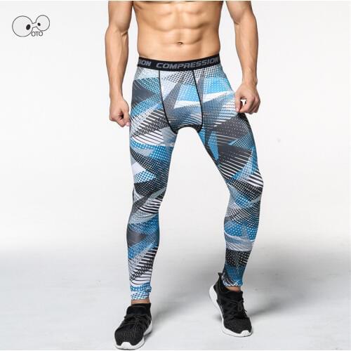 High Elastic Running Tights Men Jogging Sports Leggings Milk Fiber GYM Fitness Compression Pants Exercise Quick-Drying Trousers